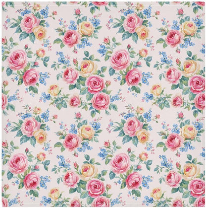 ALAZA Pink Rose & Blue Flower Floral Cloth Napkins Dinner Napkins Set of 6,Reusable Table Napkins Washable Polyester Fabric for Cocktail Party Holiday Wedding Home Decorative
