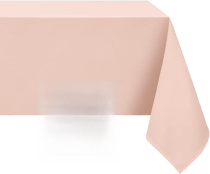 Rectangle Tablecloth, Waterproof Table Cloths Wrinkle Free Fabric Washable Polyester Table Cover for Dining Tables Party Outdoor Camping Parties Buffet - 60 x 84 inch, Pink