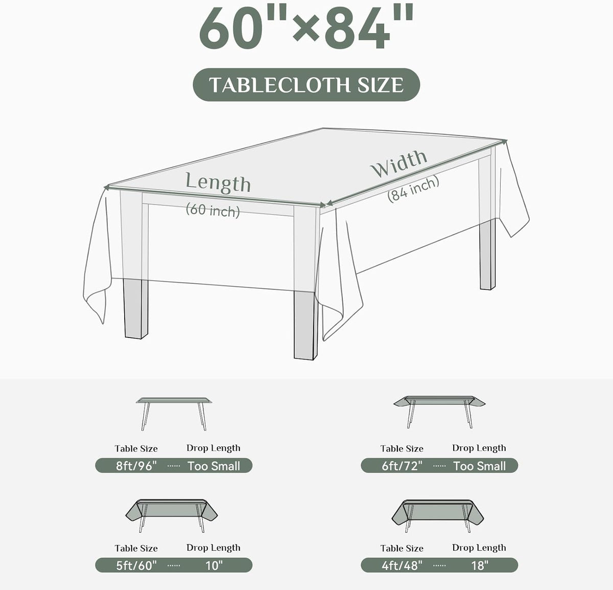 Rectangle Tablecloth, Waterproof Table Cloths Wrinkle Free Fabric Washable Polyester Table Cover for Dining Tables Party Outdoor Camping Parties Buffet - 60 x 84 inch, Pink
