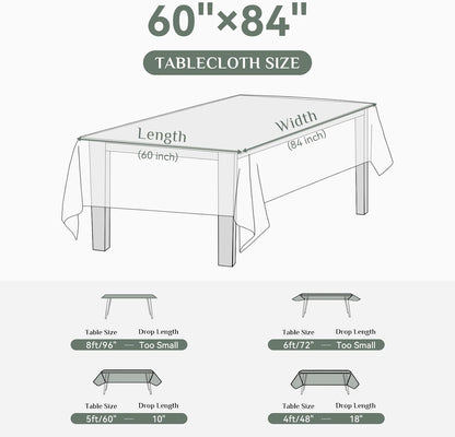 Rectangle Tablecloth, Waterproof Table Cloths Wrinkle Free Fabric Washable Polyester Table Cover for Dining Tables Party Outdoor Camping Parties Buffet - 60 x 84 inch, Pink