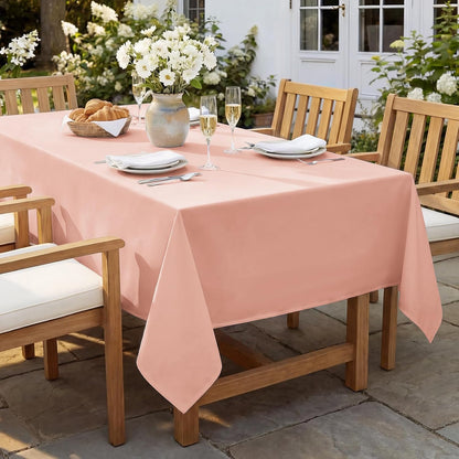 Rectangle Tablecloth, Waterproof Table Cloths Wrinkle Free Fabric Washable Polyester Table Cover for Dining Tables Party Outdoor Camping Parties Buffet - 60 x 84 inch, Pink