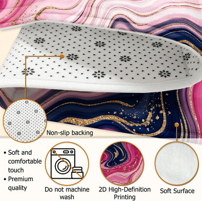 Swirls Area Rug, Modern Abstract Gold Accents Peach Waves None Peach Low Pile Sponge Home Indoor Pattern Carpets Non Shedding Rugs for Living Room Bedroom Classroom College Dorm Decor 5' X 7'