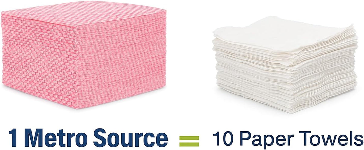13" x 23" Pink Diamond-Pattern Reusable Foodservice Towels – Cloth-Like Low-Lint 1/4-Fold Cleaning Wipes for Restaurants, Kitchens & Bars | 200 Count Bulk Case