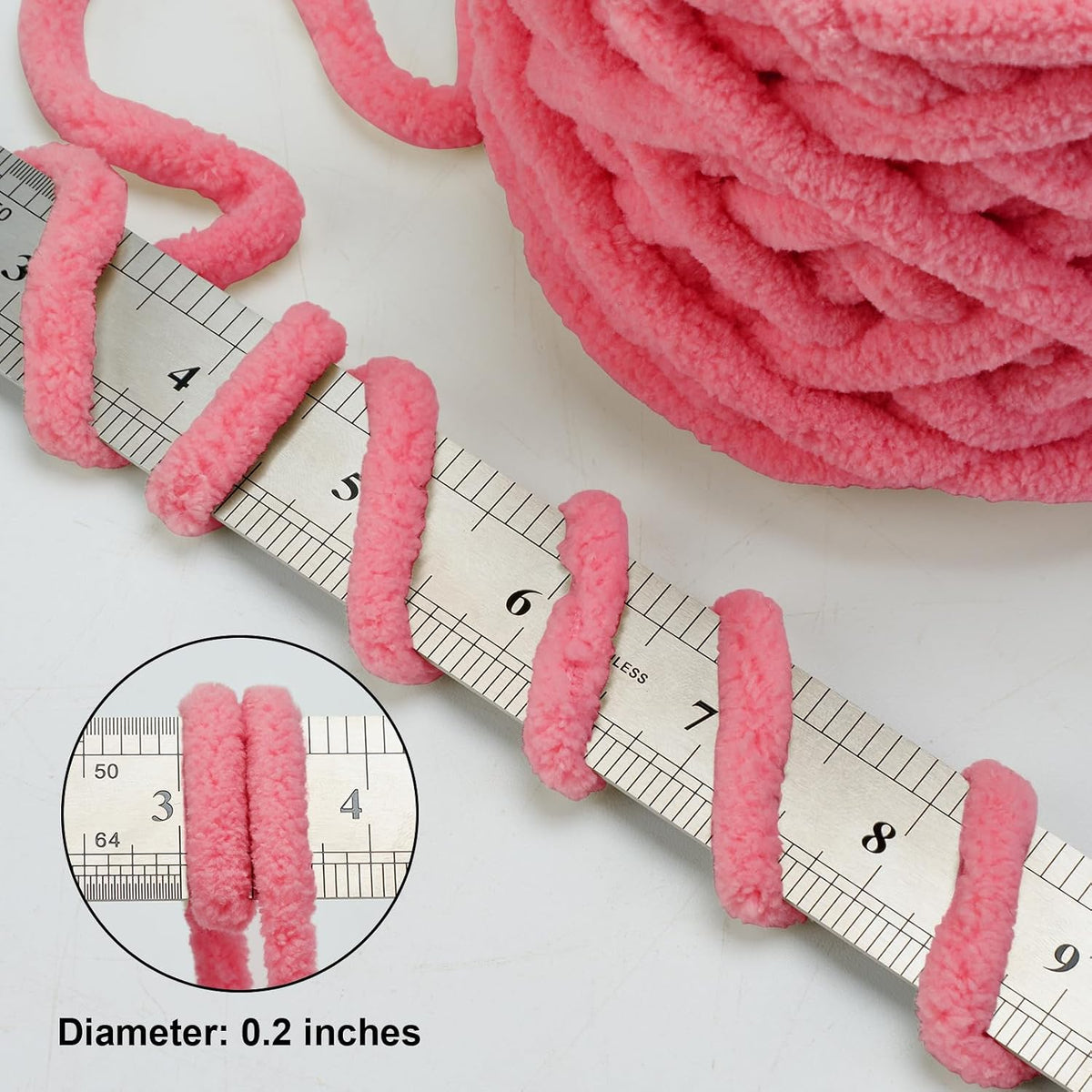 Blanket Yarn 100g/3.5oz - Rose Pink Chenille Yarn 6 Super Bulky - 72 Yards - Knitting, Crocheting & Crafts Chunky Yarn