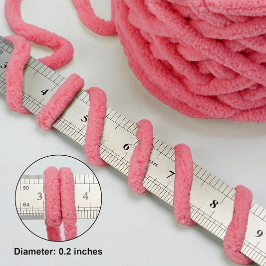 Blanket Yarn 100g/3.5oz - Rose Pink Chenille Yarn 6 Super Bulky - 72 Yards - Knitting, Crocheting & Crafts Chunky Yarn