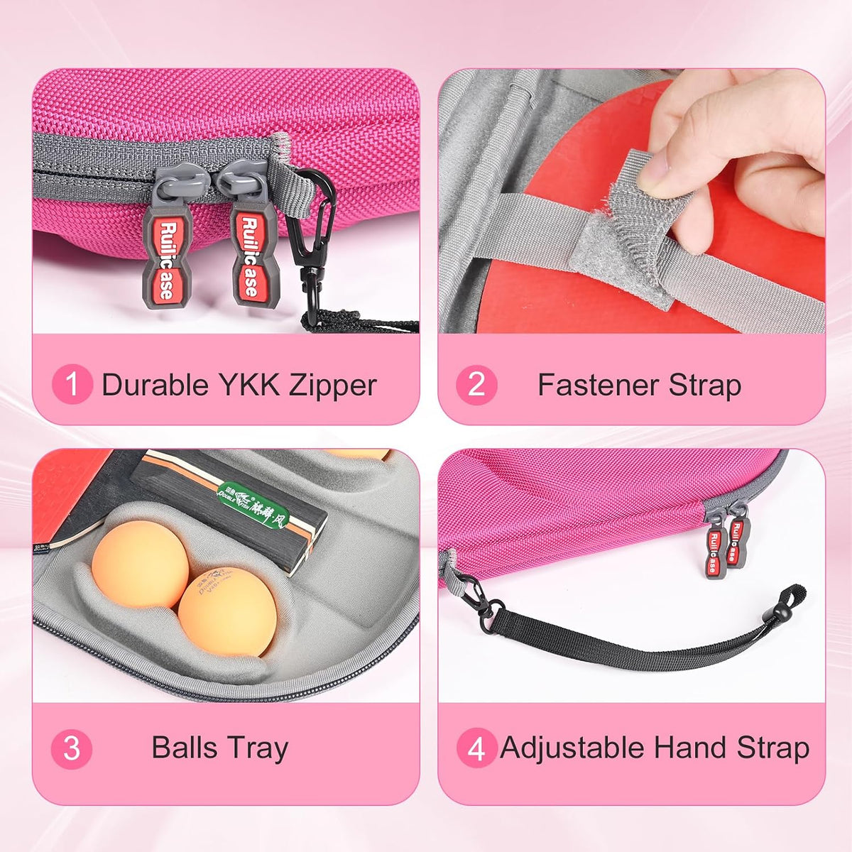 Carrying Case for Ping Pong Paddles/Table Tennis Paddles/Racquet Cyber Shape Hexagon,Fits for 2 Paddles and 4 balls