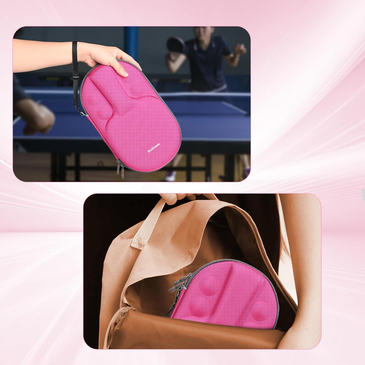 Carrying Case for Ping Pong Paddles/Table Tennis Paddles/Racquet Cyber Shape Hexagon,Fits for 2 Paddles and 4 balls