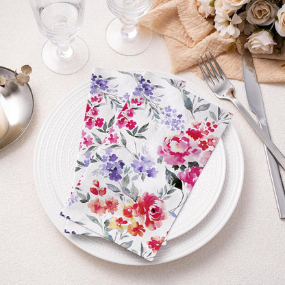 Decorative Paper Hand Towels Pink Flower Disposable Napkins for Bathroom, Guest Room & Kitchen, 3 Ply 4.3" x 7.5" Folded Seasonal Dinner Decorative for Wedding, Baby Shower Party, 50 Packs