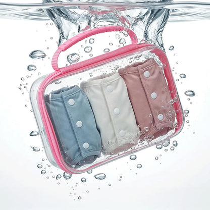 Clear Hard Shell Organizer Cases, 3 Pack with Handle