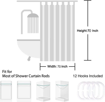 Pink White Gingham Shower Curtain,70" Wx70 H