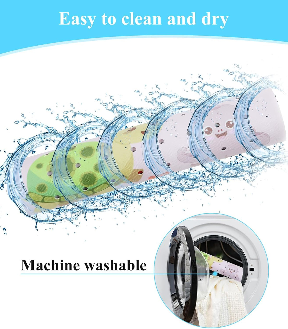 Bathtub Mat Non Slip, Cute Tub Mat, 40" x 16", Pink Sea Animals