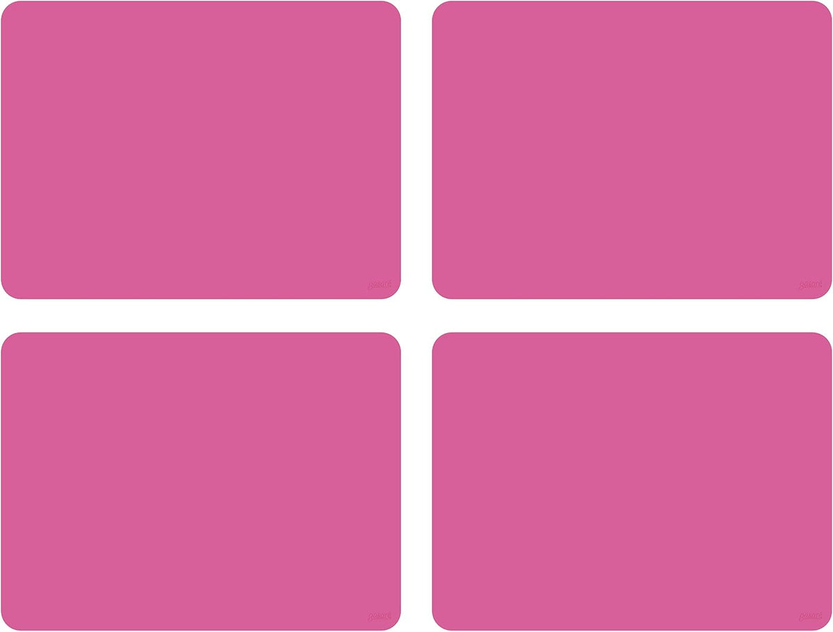 É, Placemats Set of 4, Silicone Placemats, Table Mats, Non-Slip, Easy to Clean, Heat Resistant, Flexible, 20% Thicker, 16 x 12 inches x 1.1mm, Pink