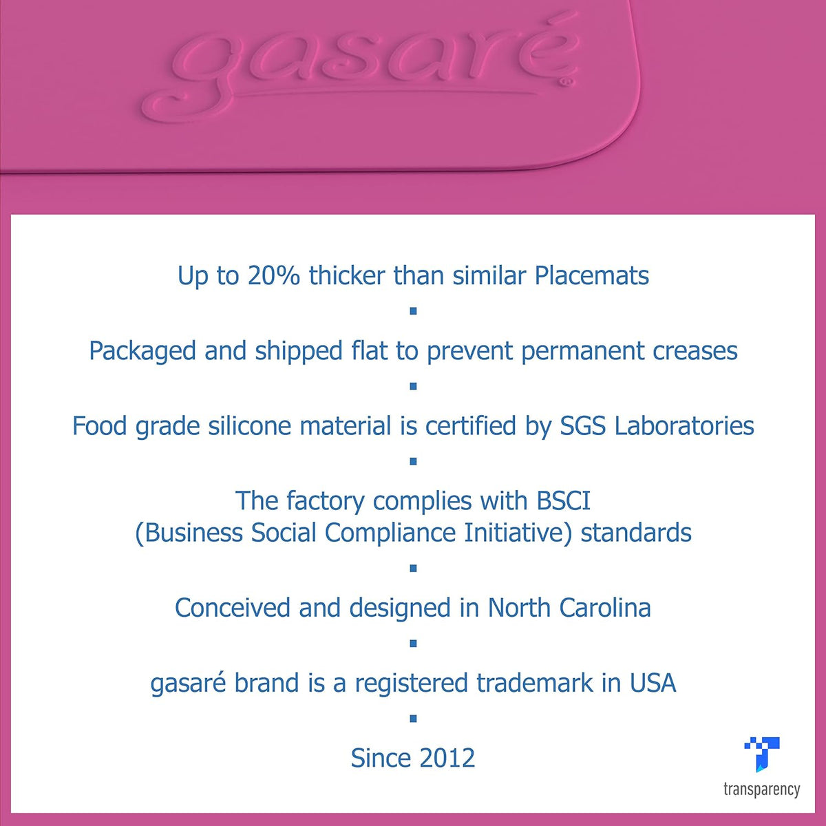 É, Placemats Set of 4, Silicone Placemats, Table Mats, Non-Slip, Easy to Clean, Heat Resistant, Flexible, 20% Thicker, 16 x 12 inches x 1.1mm, Pink