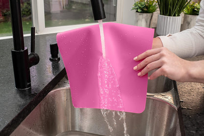 É, Placemats Set of 4, Silicone Placemats, Table Mats, Non-Slip, Easy to Clean, Heat Resistant, Flexible, 20% Thicker, 16 x 12 inches x 1.1mm, Pink
