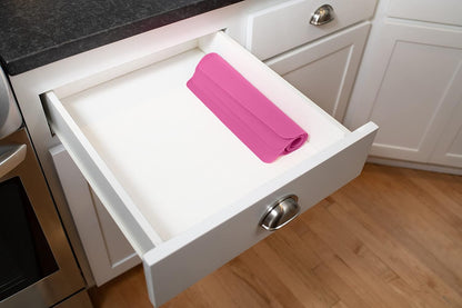 É, Placemats Set of 4, Silicone Placemats, Table Mats, Non-Slip, Easy to Clean, Heat Resistant, Flexible, 20% Thicker, 16 x 12 inches x 1.1mm, Pink