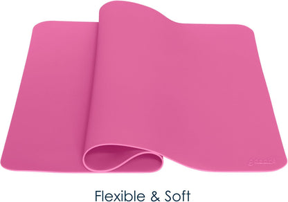 É, Placemats Set of 4, Silicone Placemats, Table Mats, Non-Slip, Easy to Clean, Heat Resistant, Flexible, 20% Thicker, 16 x 12 inches x 1.1mm, Pink
