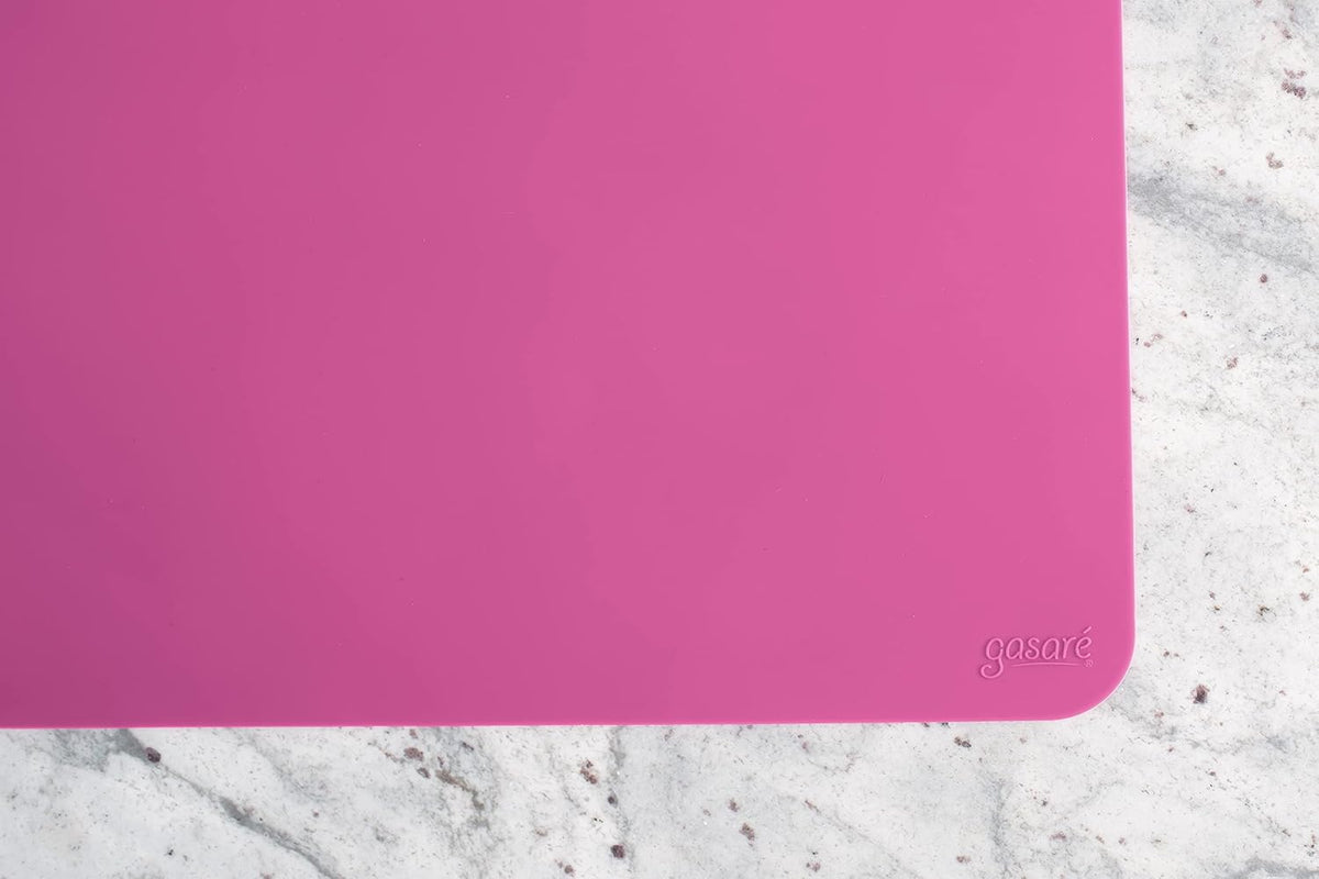 É, Placemats Set of 4, Silicone Placemats, Table Mats, Non-Slip, Easy to Clean, Heat Resistant, Flexible, 20% Thicker, 16 x 12 inches x 1.1mm, Pink