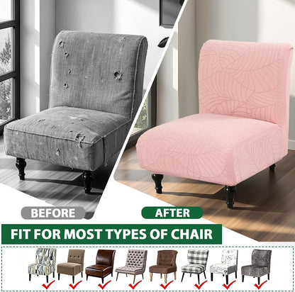 Armless Accent Chair Cover Slipcover for Living Room,Pink