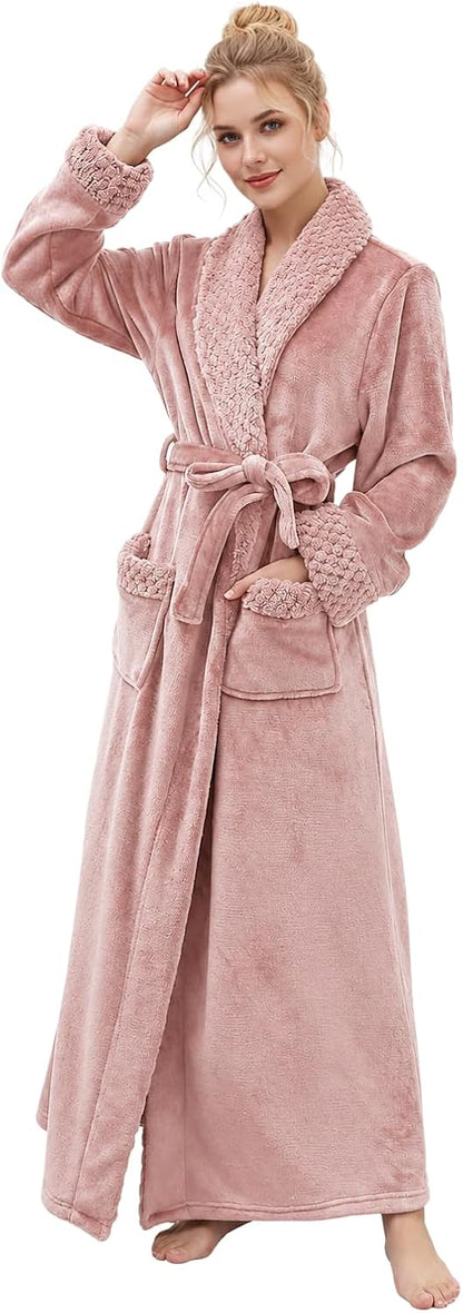 Premium Long Robes for Women: Warm Super Plush Soft Fleece Bathrobes