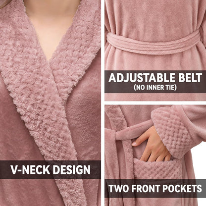 Premium Long Robes for Women: Warm Super Plush Soft Fleece Bathrobes