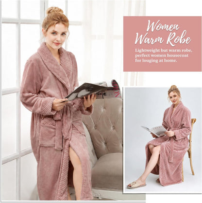 Premium Long Robes for Women: Warm Super Plush Soft Fleece Bathrobes