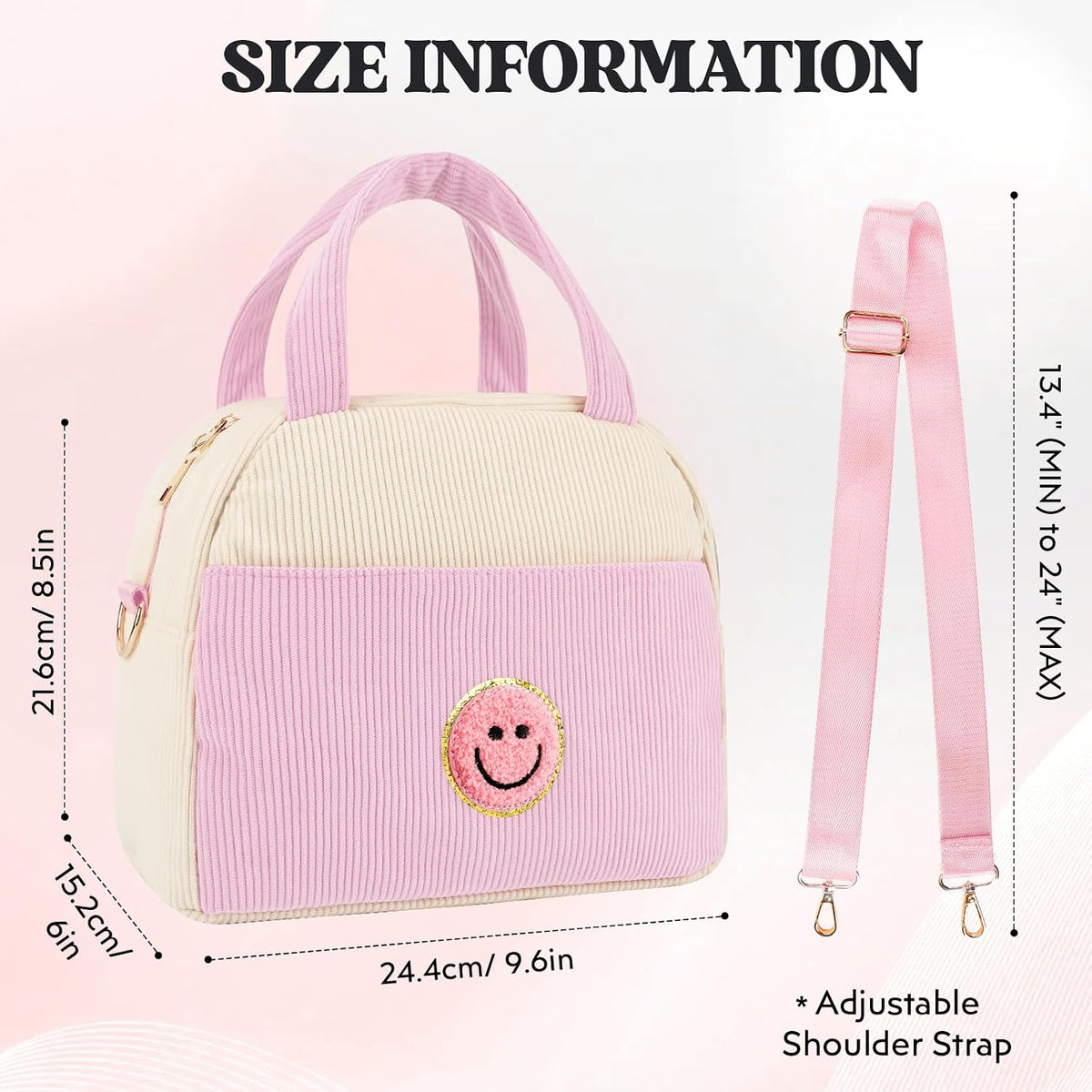 Kids Lunch Bag Lunch Box for Teen Girls Boys Back to School (Light Pink)