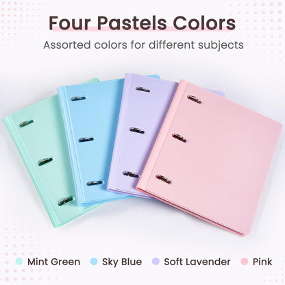 Telescoping 3 Ring Binder 1 Inch, Expandable Slim Three Ring Binder