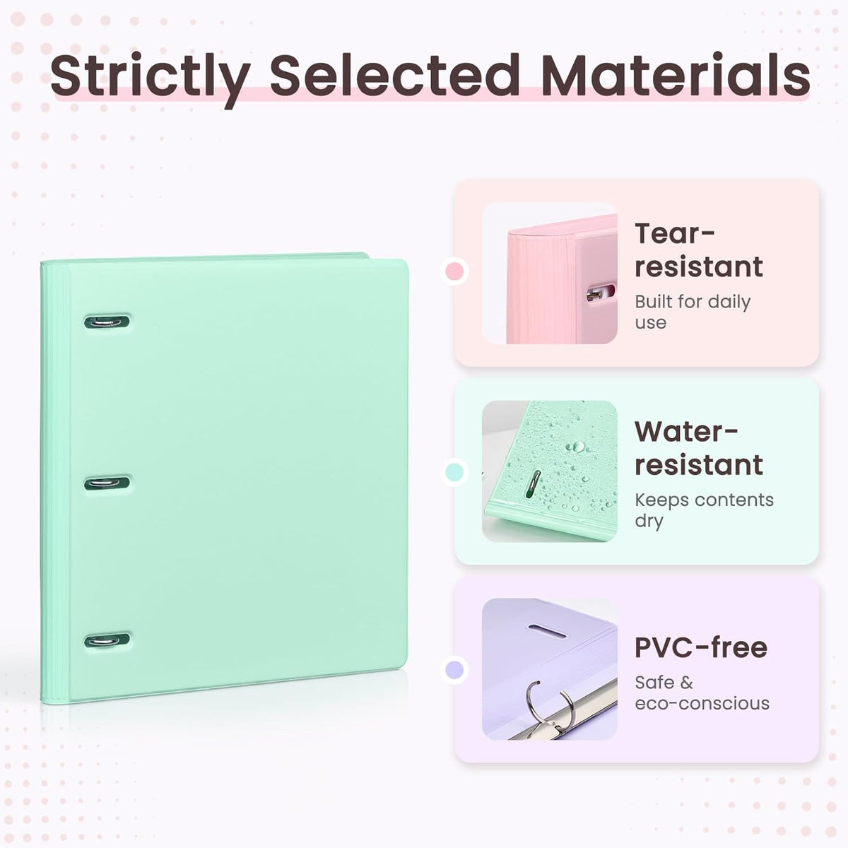 Telescoping 3 Ring Binder 1 Inch, Expandable Slim Three Ring Binder