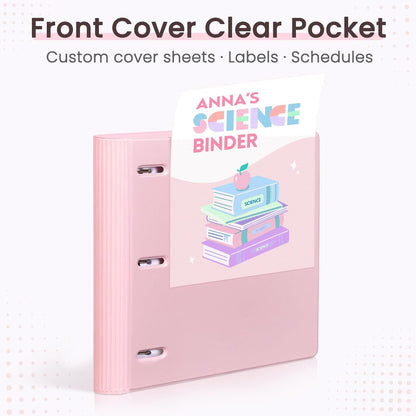 Telescoping 3 Ring Binder 1 Inch, Expandable Slim Three Ring Binder