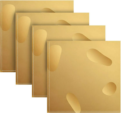 Shiny Gold Texture 20x20 Inch Cloth Napkins Set of 6, Satin Peach Skin Polyester Dinner Napkins, Washable Reusable Table Napkins with Hemmed Edges for Wedding Party Restaurant Everyday Use