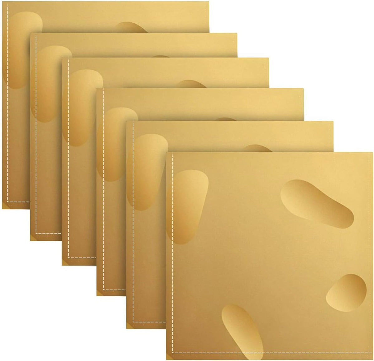 Shiny Gold Texture 20x20 Inch Cloth Napkins Set of 6, Satin Peach Skin Polyester Dinner Napkins, Washable Reusable Table Napkins with Hemmed Edges for Wedding Party Restaurant Everyday Use