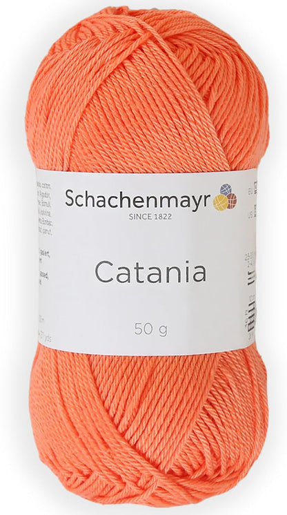 1 Skein/Pack Schachenmayr (SMC) Catania Originals Yarn, Each Ball 1.76 Oz (50gr) / 136 Yards (125 m), 100% Mercerized Cotton for Knitting and Crochet Yarn, Sport Weight, 410 - Coral