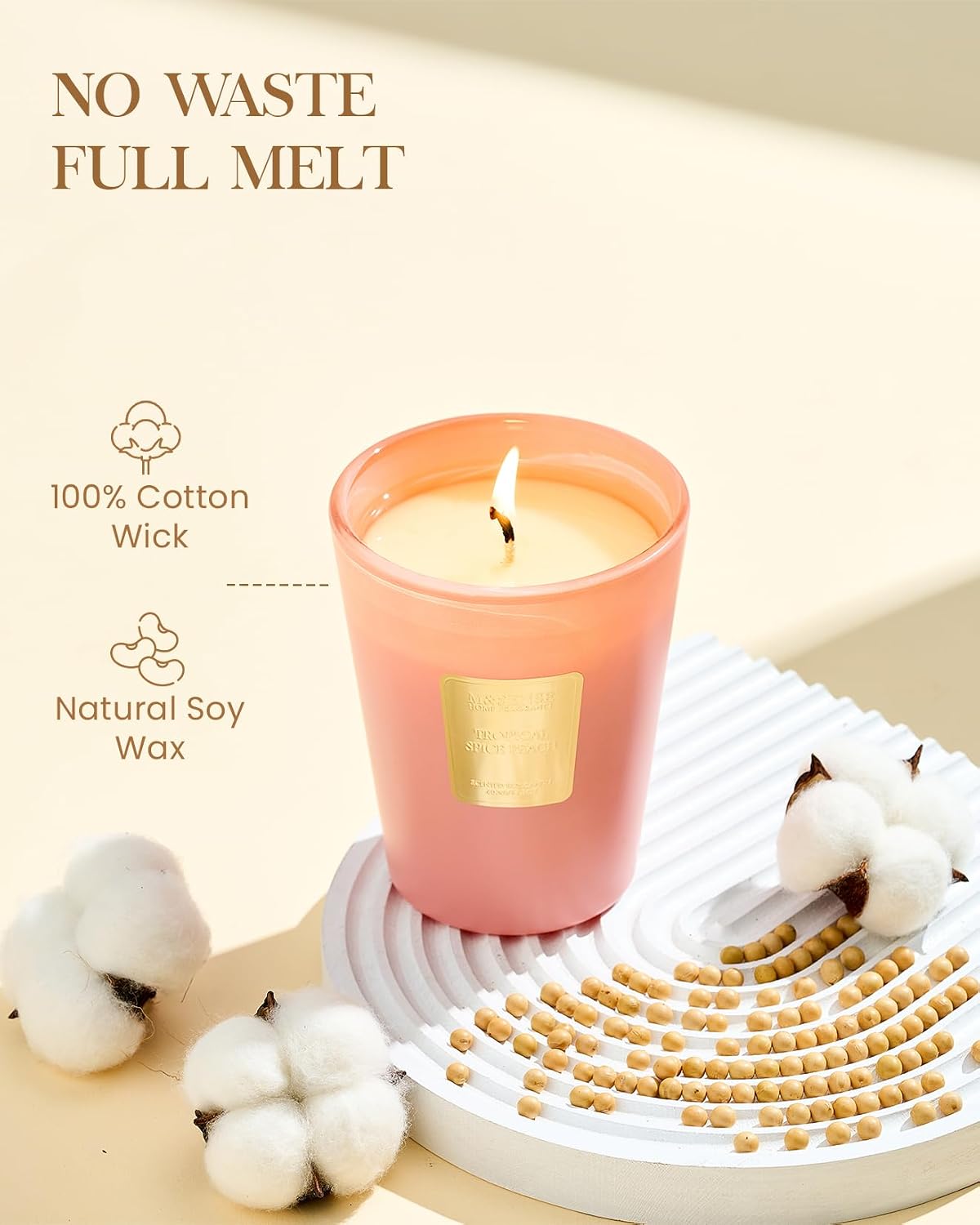 Tropical Spice Peach Soy Candle, 14.1oz, Summer Fruit Scent