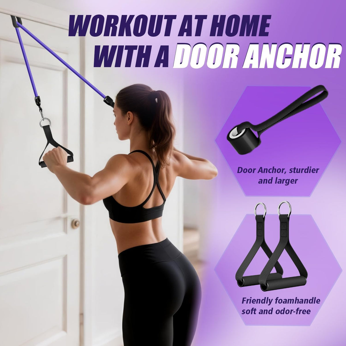 Resistance Bands with Handles, 5-Level Exercise Bands for Workout