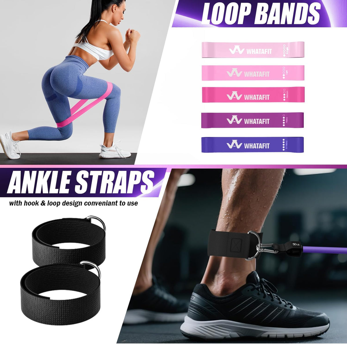 Resistance Bands with Handles, 5-Level Exercise Bands for Workout