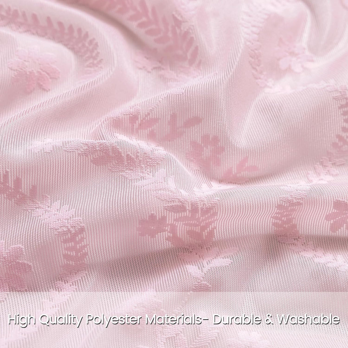 Pink Lace Shower Curtain - Vintage Pretty Pastel Girl Floral Shower Curtain Girly, Cute Coquette Tassel Princess Bath Curtains for Bathroom, 72 x 72 Inch, 1 Panel