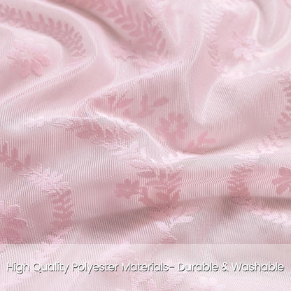 Pink Lace Shower Curtain - Vintage Pretty Pastel Girl Floral Shower Curtain Girly, Cute Coquette Tassel Princess Bath Curtains for Bathroom, 72 x 72 Inch, 1 Panel