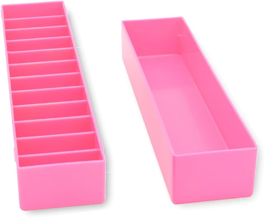 Mini Blade Case for Pet Grooming Clipper Blades - Organizer Fits 12 Blades - Compact Size (9.25" x 2.25" x 2.25") - Detachable Snap On Lid - Impact Resistant Plastic - Made in The USA - Pink