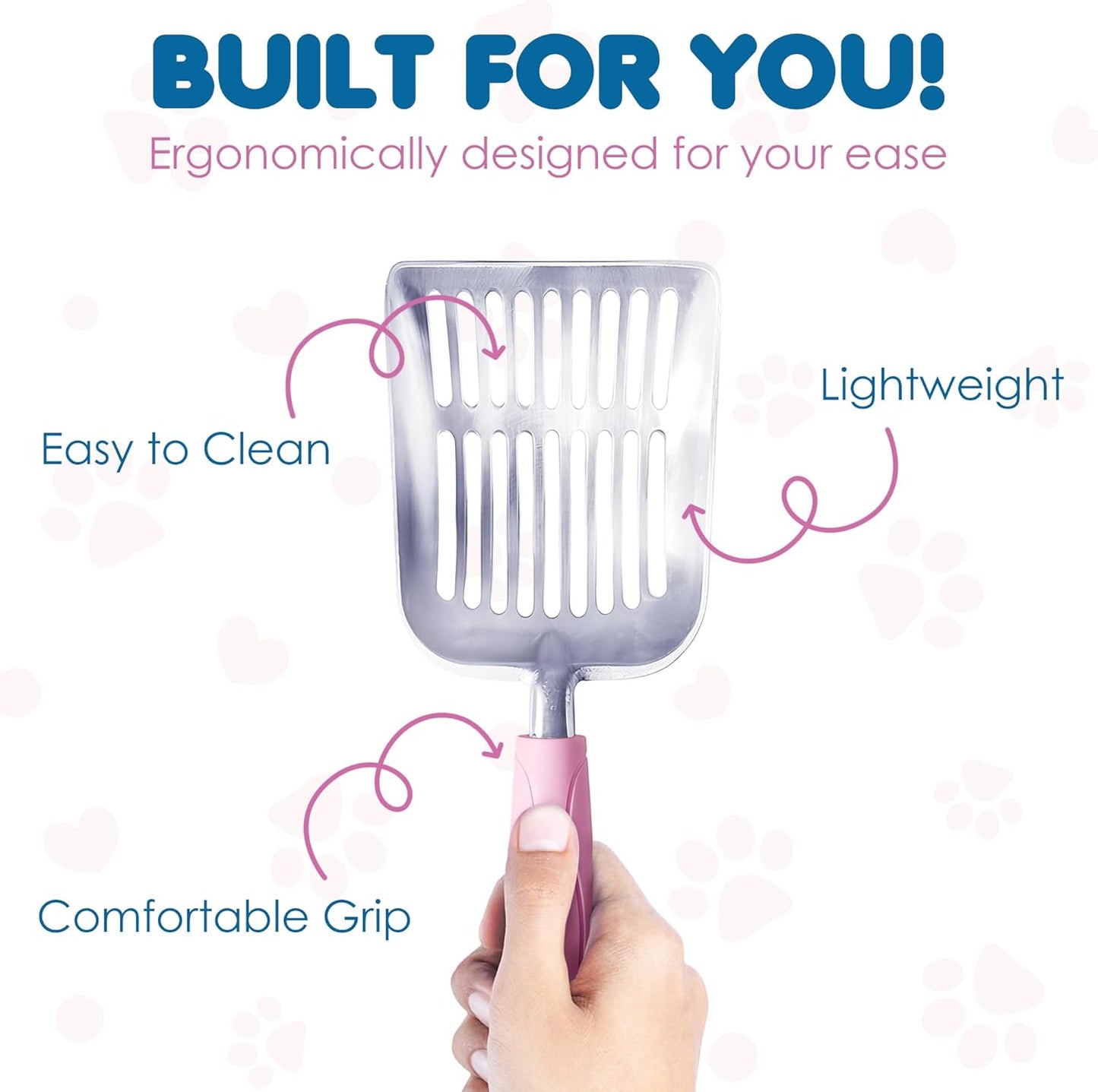 Large Cat Litter Scoop, Life Transforming Cat Scooper, Reduces Hand Fatigue, Saves Clear Litter, Makes Scooping Faster and Easier