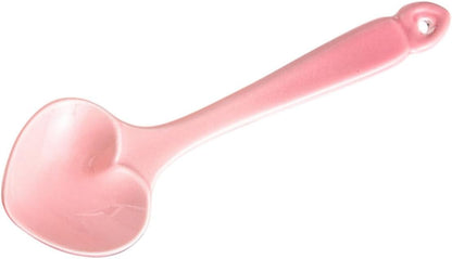 Heart Shaped Ceramic Teaspoon for Dessert and Coffee Pink Ceramic Spoon with Comfortable Handle One Design for Tea Cakes and Party Use Unique Gift Spoon