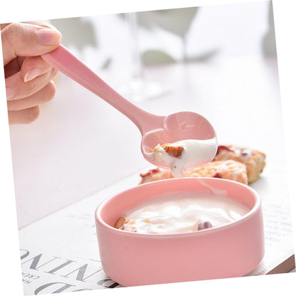 Heart Shaped Ceramic Teaspoon for Dessert and Coffee Pink Ceramic Spoon with Comfortable Handle One Design for Tea Cakes and Party Use Unique Gift Spoon