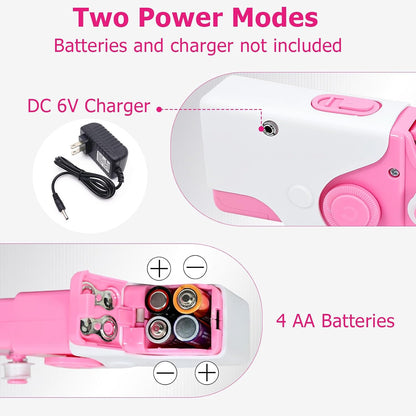 Mini Handheld Sewing Machine, Portable Electric Sewing Machine for Quick Fabric Repair, Dual Power USB/Battery Operated, with Complete Sewing Kit for Beginners, Adults (Pink)