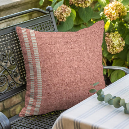 Peach Pink Texture Pillow Covers 26x26 Inch Decorative Throw Pillow Cover, Country Farmhouse Burlap Stripes Sofa Pillowcases Accent Cushion Case Home Decor Bedroom Living Room