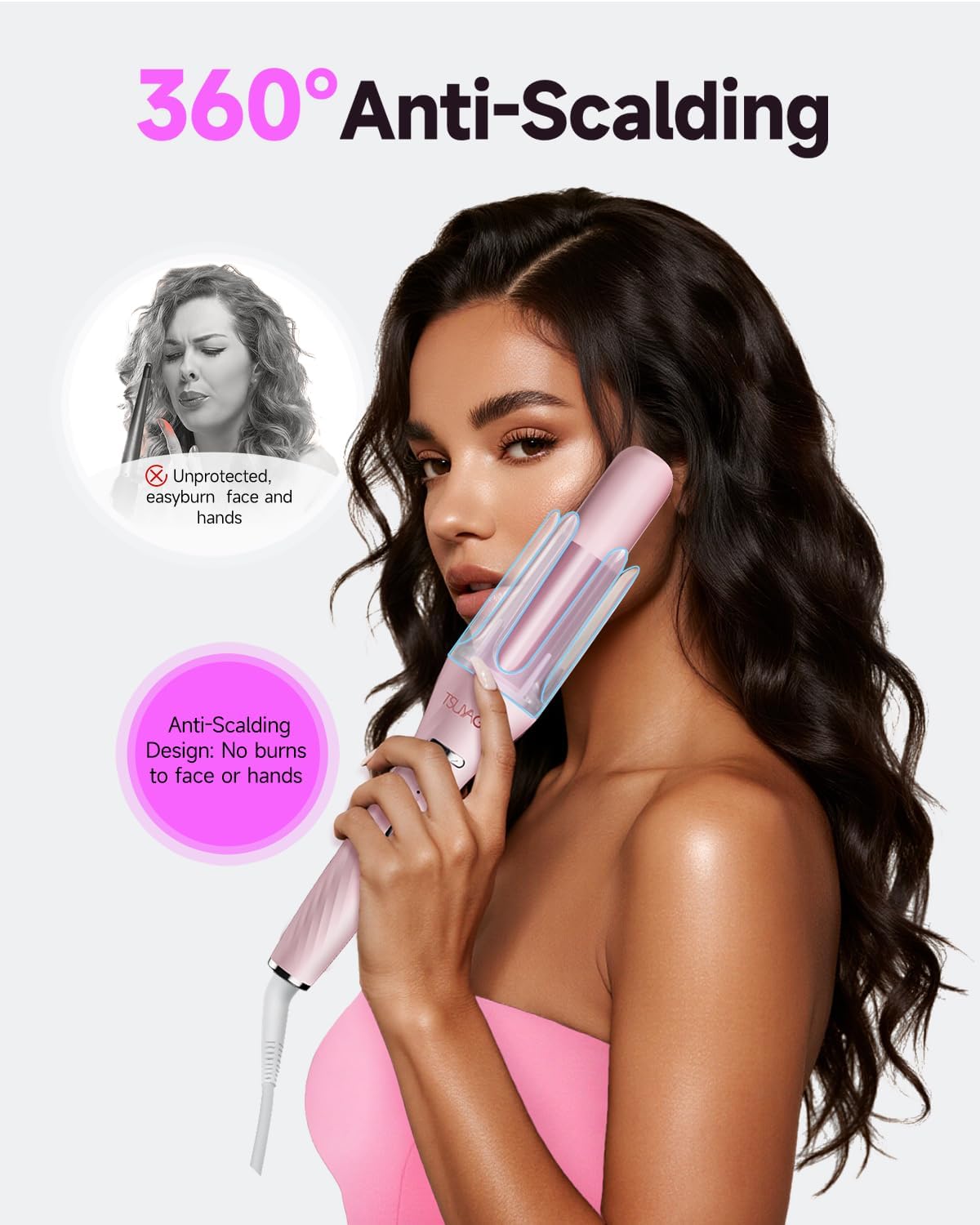 3 in 1 Automatic Curling Iron, Hair Curlers, 1"-1.25"-1.5" Barrels