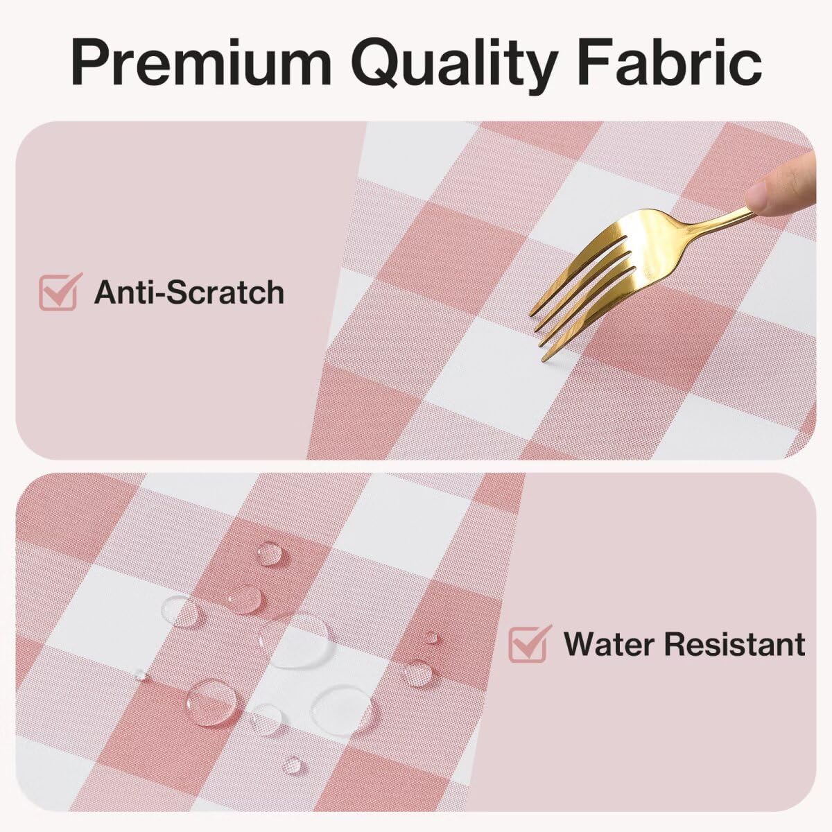 Pink Gingham Tablecloth Rectangle Checkered Tablecloth Washable