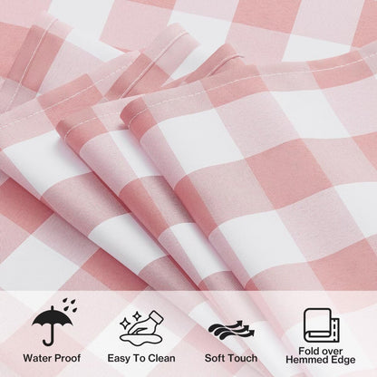 Pink Gingham Tablecloth Rectangle Checkered Tablecloth Washable