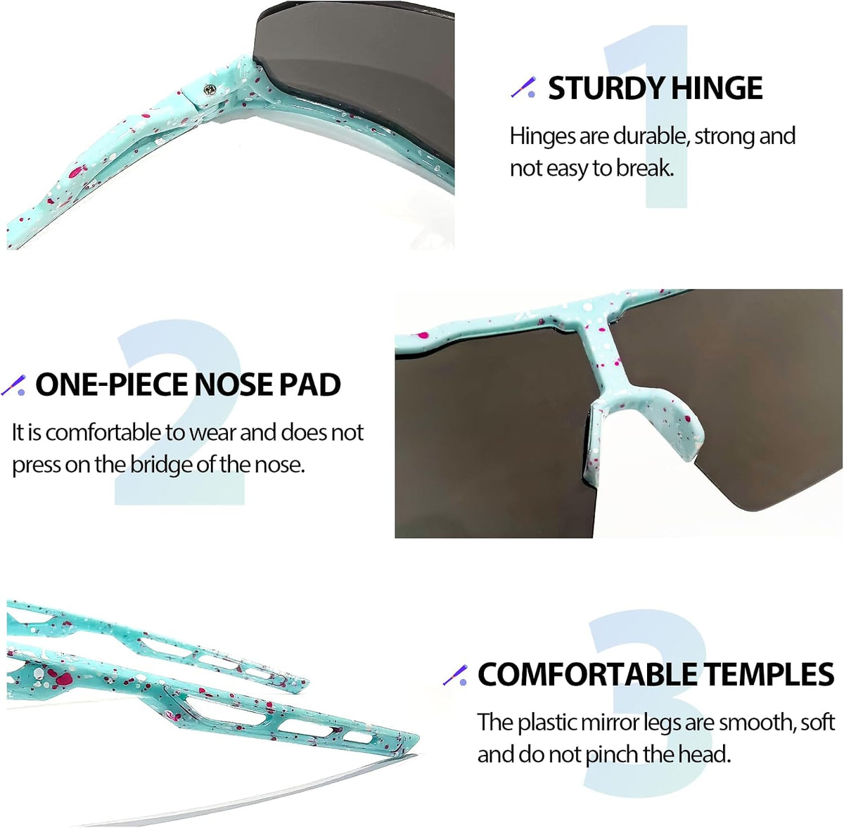 Kids Baseball Sunglasses for Boys Girls Age 3-12,Softball Sports