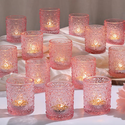 36 Pack Pink Votive Candle Holder 2.2ʺ*2.6ʺ Tealight Candle Holders