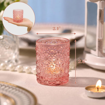 36 Pack Pink Votive Candle Holder 2.2ʺ*2.6ʺ Tealight Candle Holders