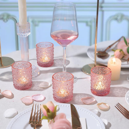 36 Pack Pink Votive Candle Holder 2.2ʺ*2.6ʺ Tealight Candle Holders